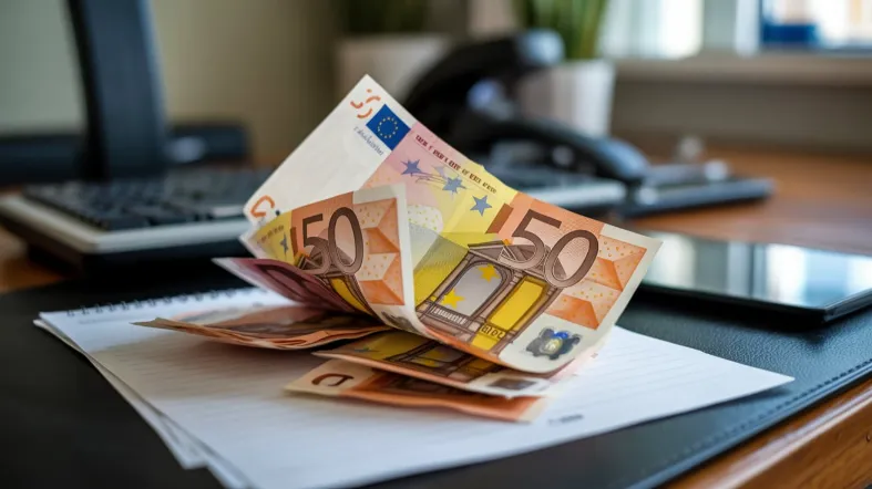 finansinės klaidos, reprezentuojamos pluoštu eurų