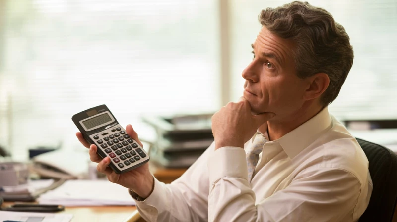 vyras svarsto kiek gali skolintis